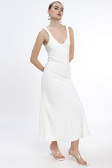 Ankle Length dress with gathered detail at the straps