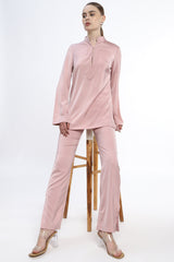 Classic long top with chinese collar in long sleeves