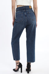 Mid wash Mom fit Jeans with distress