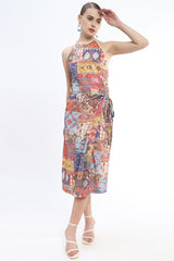 Beautiful Printed sequins skirt with side tie detail