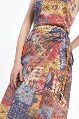 Beautiful Printed sequins skirt with side tie detail