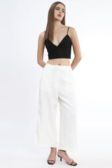 V-Neck Crop Top with Back Hook and Eye Closure