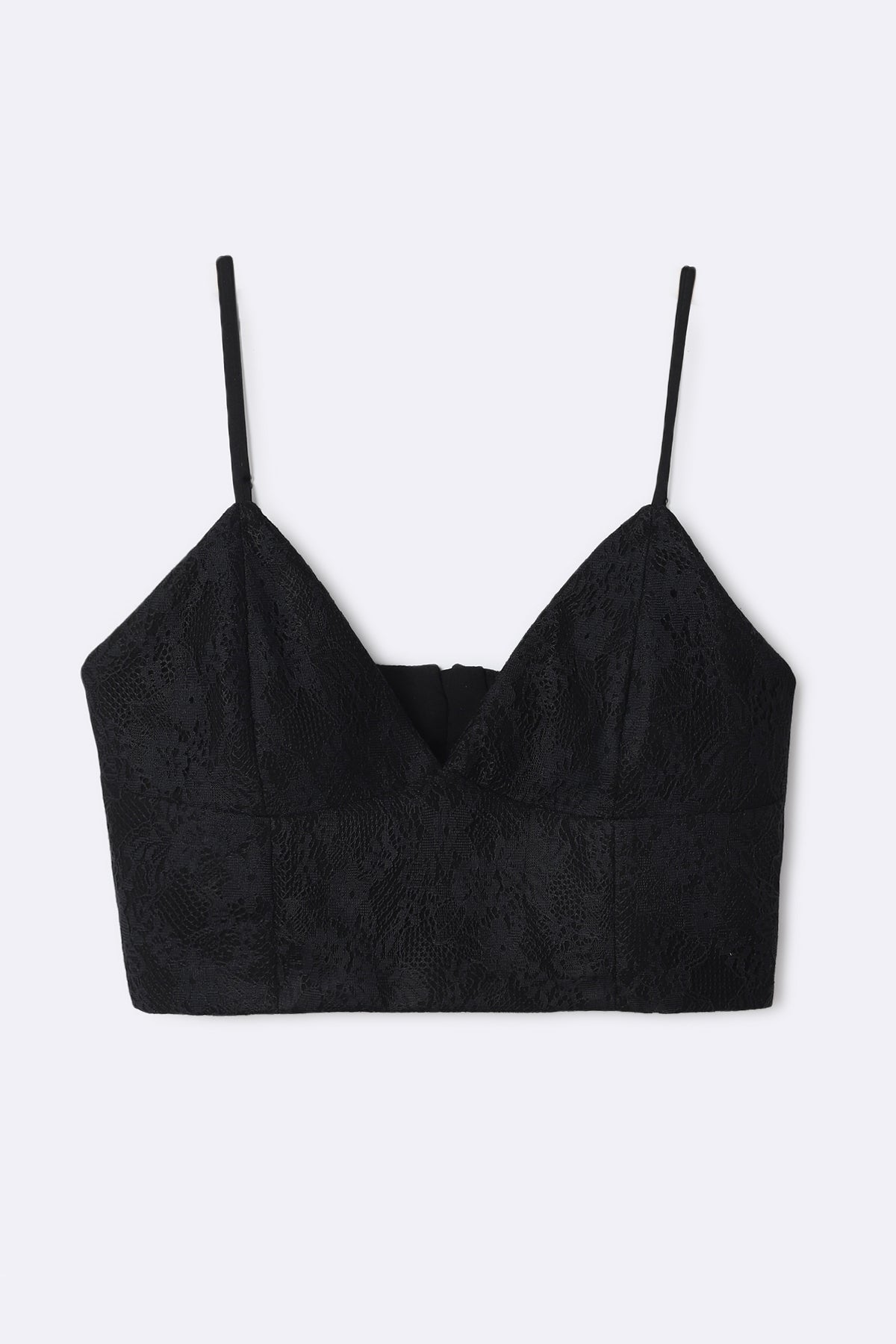V-Neck Crop Top with Back Hook and Eye Closure