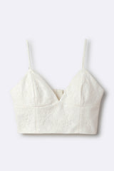 V-Neck Crop Top with Back Hook and Eye Closure