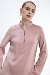 Classic long top with chinese collar in long sleeves