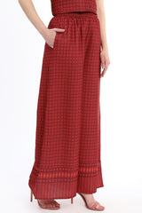 Wide Leg trouser with elasticated waist band in Ankle Length