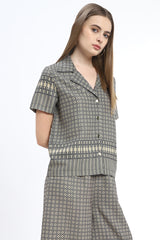 Notched Collar short sleeve shirt