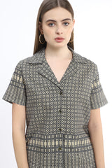 Notched Collar short sleeve shirt