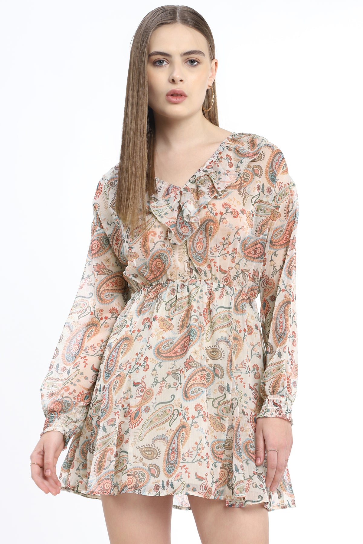 Ankle Length dress with gathered detail at the straps