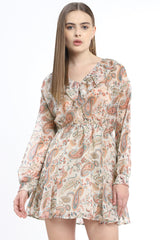 Ankle Length dress with gathered detail at the straps